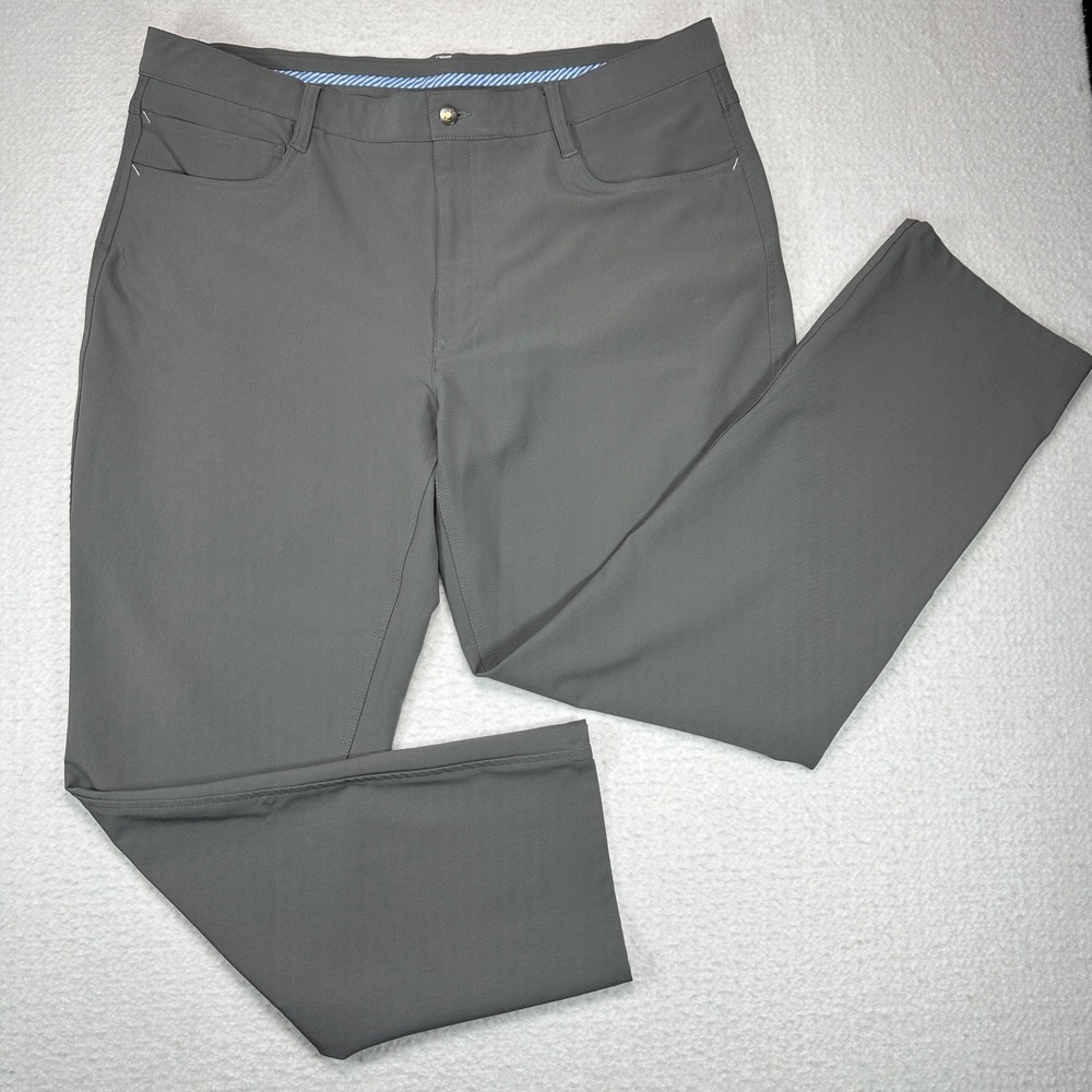 FootJoy Mens Athletic Fit Grey Golf Pants W38 L30 Performance Stretch 5 Pocket